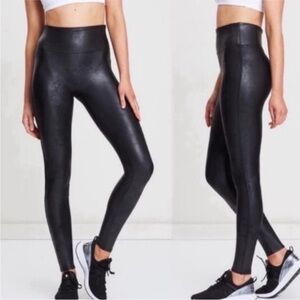 SPANX "Faux Leather Leggings" Black Size Small EUC!